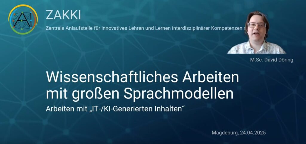 Wissenschaftliches Arbeiten mit großen Sprachmodellen (LLM) Vorlesung