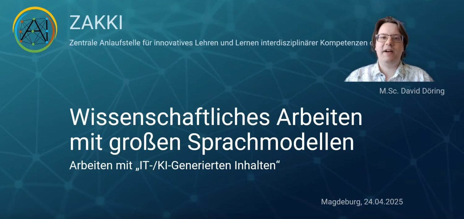 Wissenschaftliches Arbeiten mit großen Sprachmodellen (LLM) Vorlesung